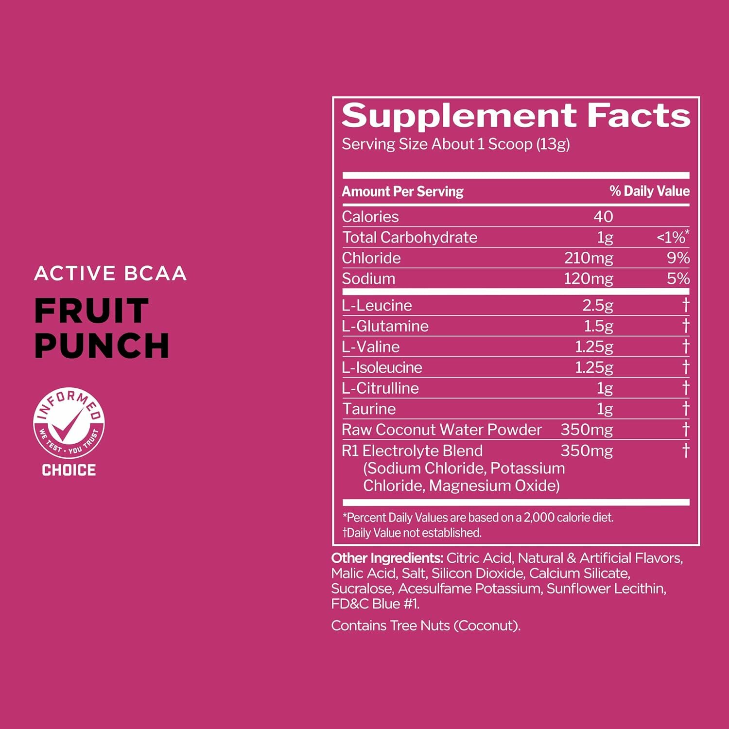 Аминокислоты Rule One Active BCAA 390 гр со вкусом фруктовый пунш — фото 1
