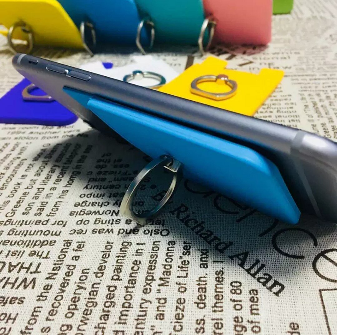 Липучка держатель для телефона-3 в 1, наклейка-слот для пластиковой карты-Вращающаяся на 360 градусов железная ручка