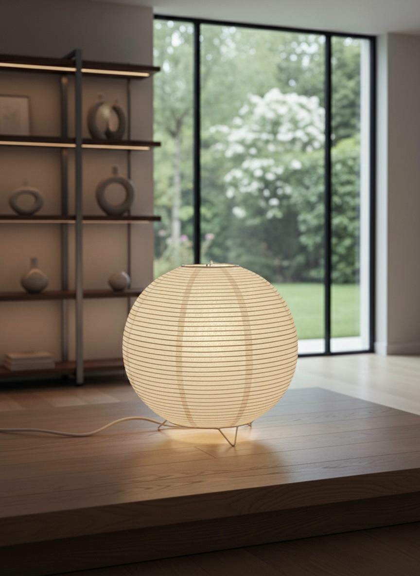 Настольный светильник-шар из рисовой бумаги XUSH на ножках, ночник "Луна", цоколь E27