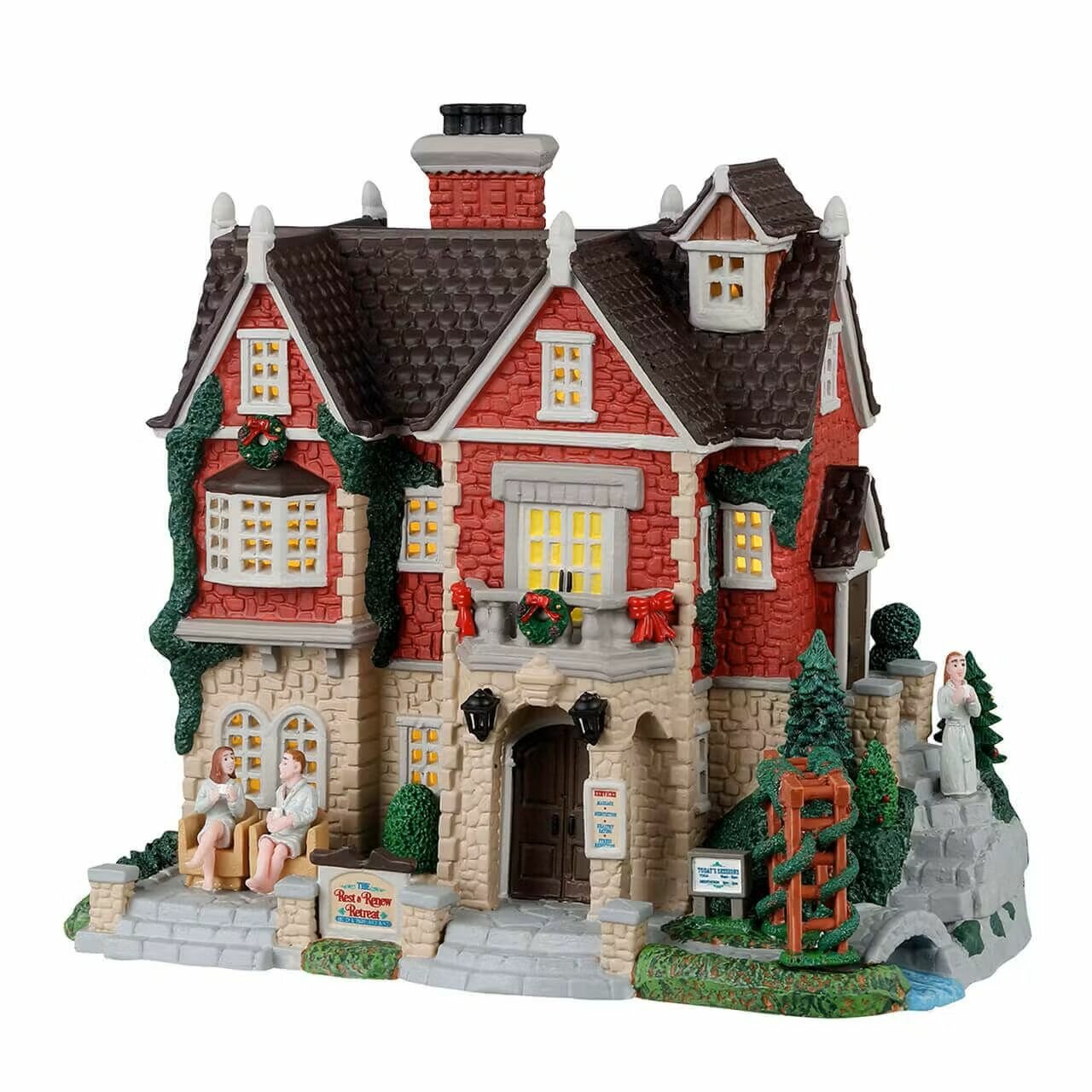 Lemax Сувенир керамический домик со светом Спа-центр "Отдых и обновление". 20 x 21,4 x 13,5 см