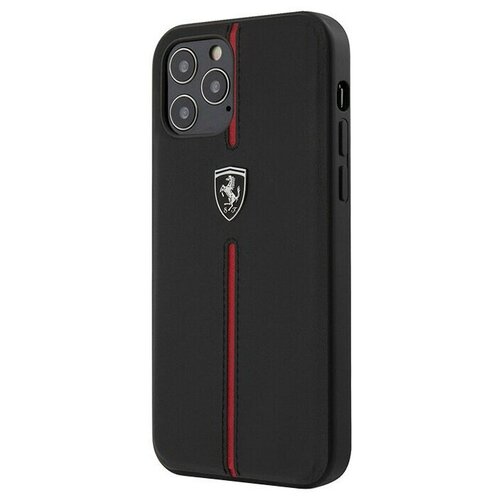 фото Чехол cg mobile ferrari off-track genuine leather/nylon stripe hard для iphone 12/12 pro, цвет черный (feomshcp12mbk)