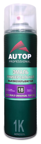 Autop Professional Эмаль акриловая универсальная высокоукрывистая 18, черный матовый, аэрозоль 650 .