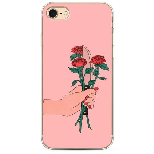 фото Силиконовый чехол "розы и нож" на apple iphone 7 / айфон 7 case place