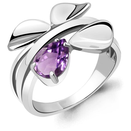 фото Серебряное кольцо aquamarine а6919204 с аметистом diamant-online