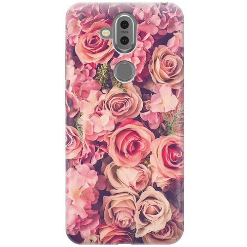 фото Re:pa накладка transparent для nokia 8.1 с принтом "розовый куст"