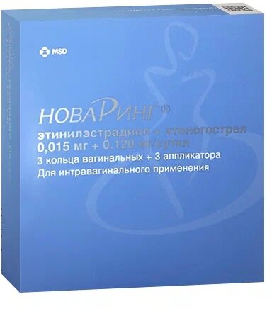 НоваРинг кольцо ваг. + аппл., 0.015 мг+0.120 мг/сутки, 3 шт.