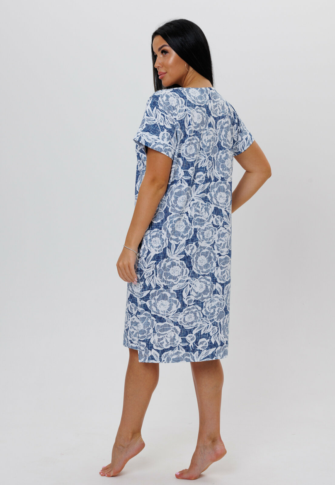 Платье-туника домашнее Modellini 1753/2 синий, 54 размер - фотография № 10