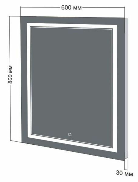 Зеркало Эстель-2 60 с подсветкой LED, сенсор на зеркале - фотография № 11
