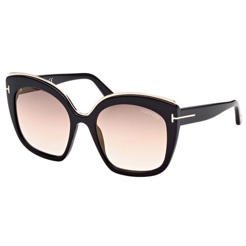 фото Солнцезащитные очки tom ford, бабочка, с защитой от уф, зеркальные, для женщин, черный