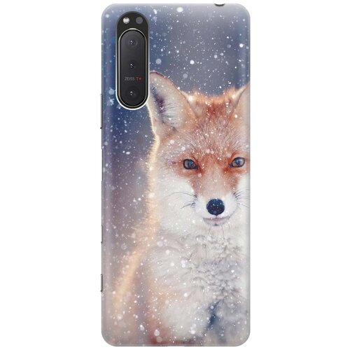 фото Силиконовый чехол на sony xperia 5 ii / сони иксперия 5 2 с принтом "лисица в снегопад" gosso