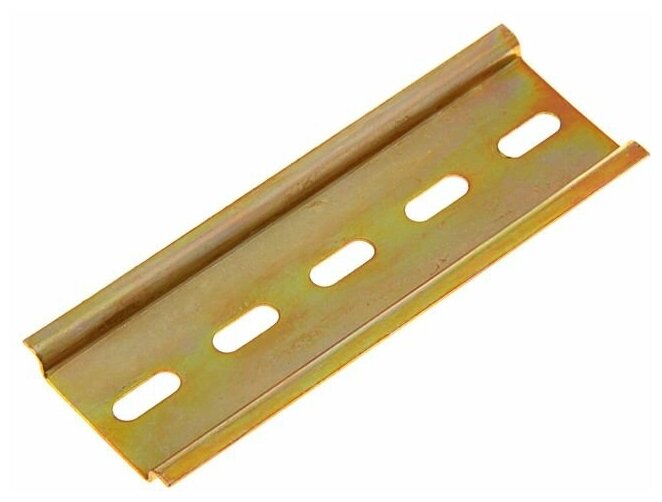 Металлист DIN-рейка L 100, оцинкованная, цвет желтый - фотография № 1