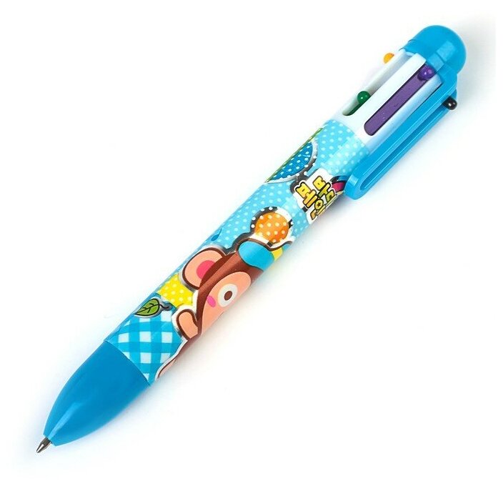 Ручка шариковая Calligrata, автоматическая, 6-ти цветная, с рисунком, микс - фотография № 2