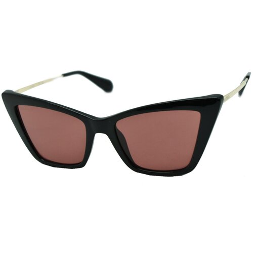 Солнцезащитные очки Max & Co., кошачий глаз, оправа: металл, с защитой от УФ, для женщин, черный