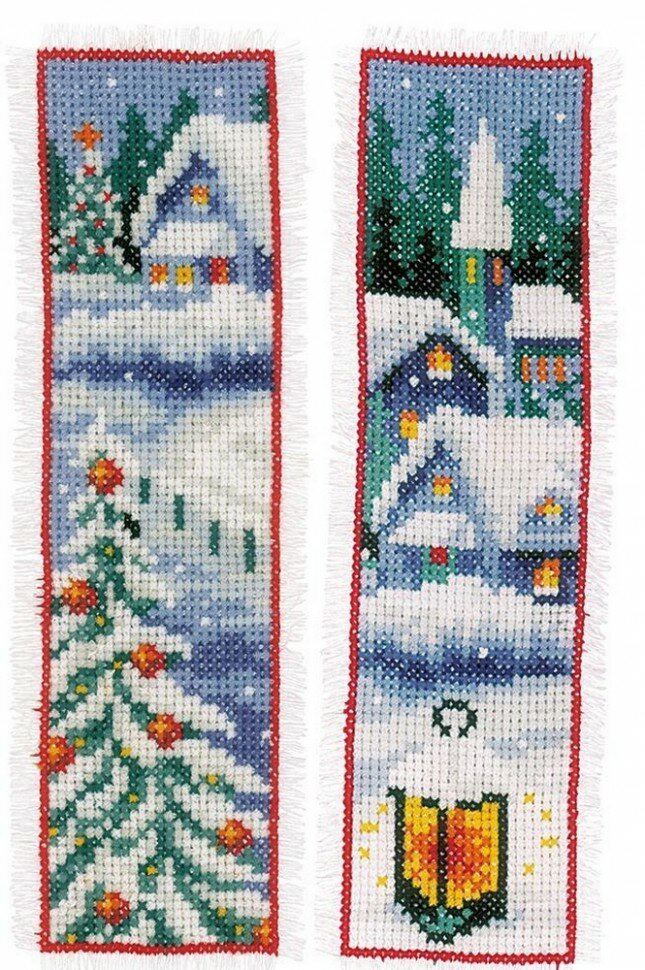 Закладка "Зимние домики" #PN-0158348 Vervaco Набор для вышивания 6 х 20 см Счетный крест