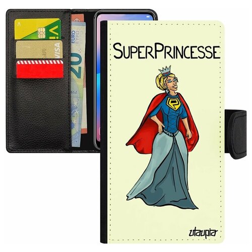 фото Чехол-книжка на смартфон apple iphone 7 plus, "суперпринцесса" юмор рисунок utaupia