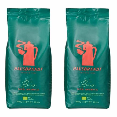 Кофе в зернах Hausbrandt Bio Arabica 1 кг, 2 шт