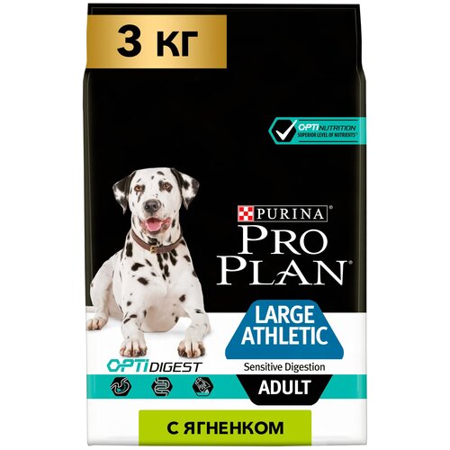 PRO PLAN ADULT DOG OPTIDIGEST LARGE ATHLETIC SENSITIVE DIGESTION для взрослых собак крупных пород атлетического телосложения с чувствительным пищеварением с ягненком и рисом (14 + 14 кг)