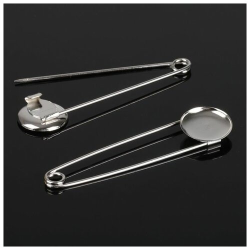 фото Основа для булавки (набор 3шт), l=7см, площадка 1,9см, цвет серебро 2328133 queen fair