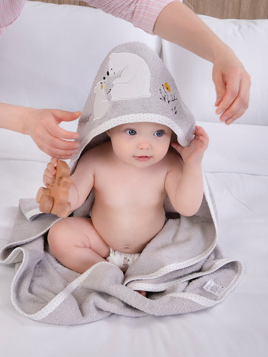 Полотенце детское с капюшоном 80x80 см для новорожденного - фотография № 11