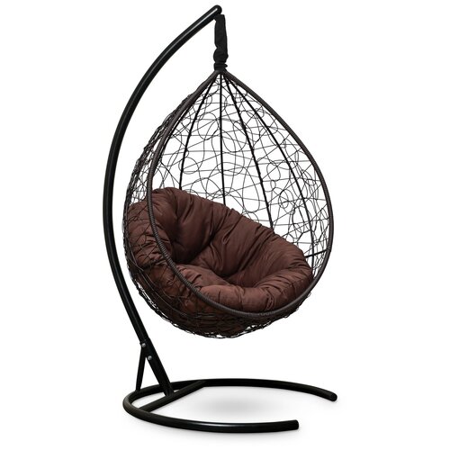 фото Подвесное кресло laura outdoor sevilla verde коричневое + каркас (коричневая подушка)