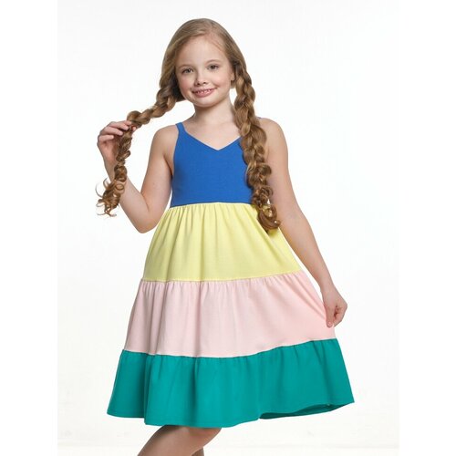 Платье Mini Maxi, хлопок, трикотаж, размер 116, мультиколор