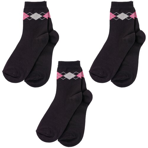 фото Комплект из 3 пар детских носков носкофф (алсу) рис. 2646, темно-коричневые, размер 20-22