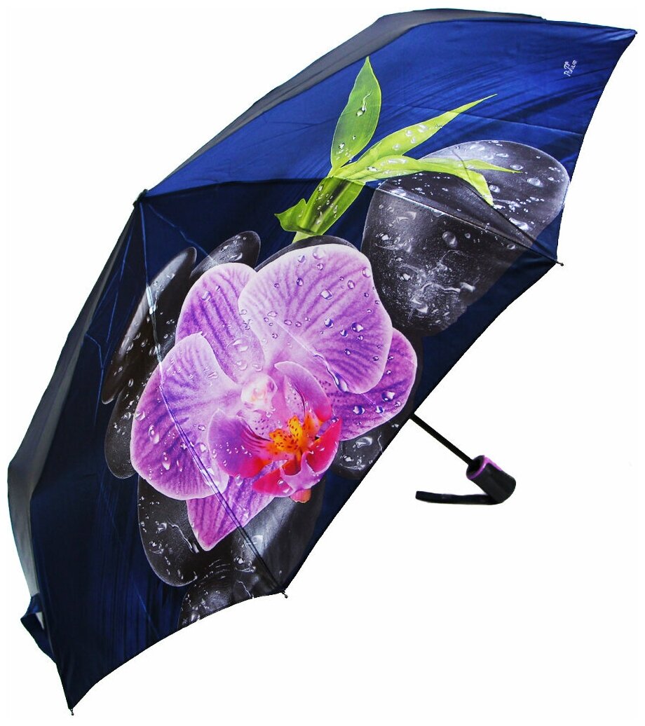 Женский складной зонт Popular umbrella 1296/Джинсовый-синий