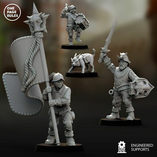 Warhammer Fantasy Empire Guard Command Group/ Набор фигурок для Warhammer Стража Империи Командная группа warhammer fantasy empire cannon with crew набор фигурок для warhammer имперская пушка с командой