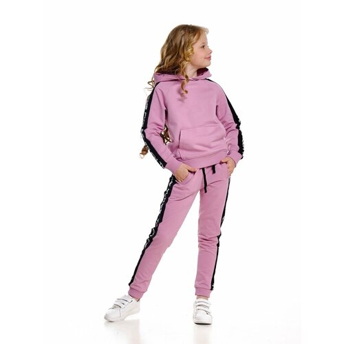 Комплект одежды Mini Maxi, толстовка и брюки, повседневный стиль, размер 128, черный, розовый
