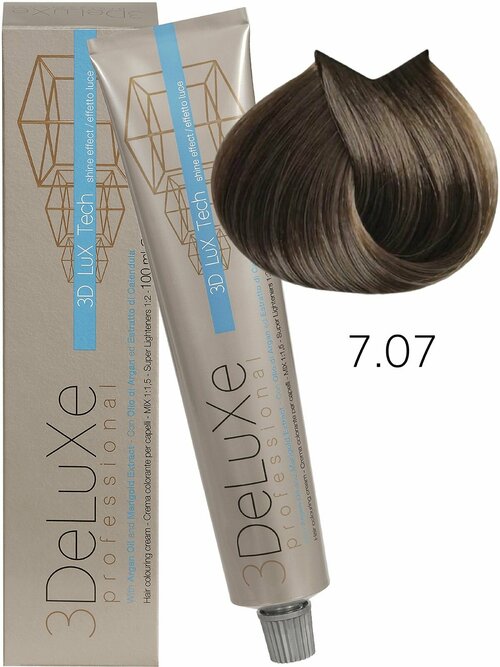 3Deluxe крем-краска для волос 3D Lux Tech, 7.07 холодный блондин