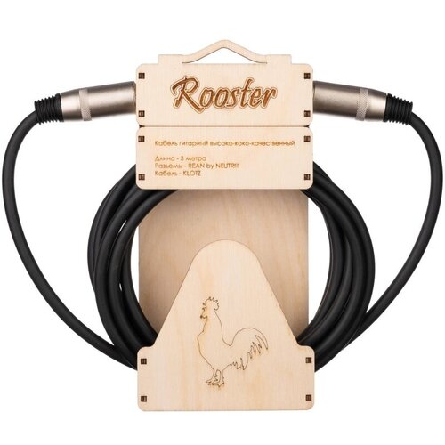 RUS0803 Кабель инструментальный, 3м, прямые коннекоторы, Rooster.