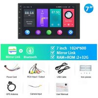 Универсальная автомагнитола 7" Android 2DIN 2/ 32 ГБ USB, Wi-Fi, GPS, Bluetooth