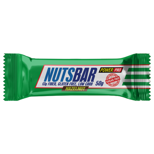 POWER PRO NUTSBAR без сахара с карамелью, фундуком, жаренным арахисом, 50г