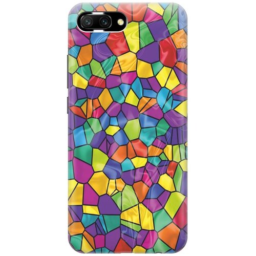 фото Gosso ультратонкий силиконовый чехол-накладка для honor 10 с принтом "яркая мозаика"