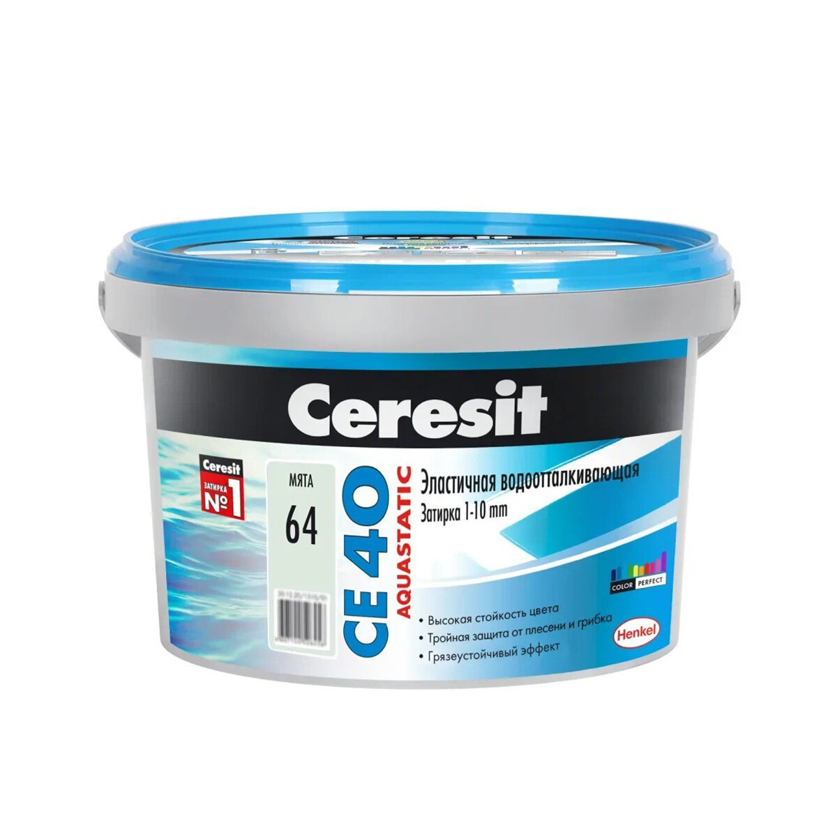 Затирка Ceresit CE 40 Aquastatic №64, мята, 2 кг
