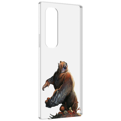 чехол mypads пиксельный медведь для samsung galaxy z fold 4 sm f936 задняя панель накладка бампер Чехол MyPads Медведь-жестокий для Samsung Galaxy Z Fold 4 (SM-F936) задняя-панель-накладка-бампер