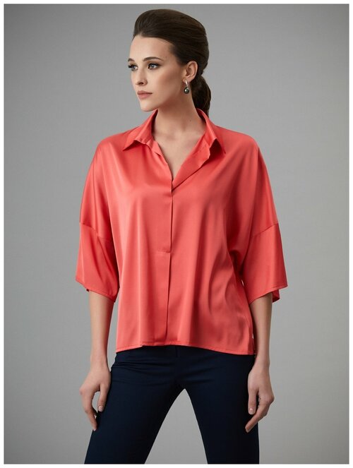 Блуза  Арт-Деко, размер 54, розовый