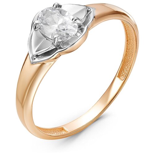 фото Золотое кольцо кюз del'ta d117175 с фианитом diamant-online