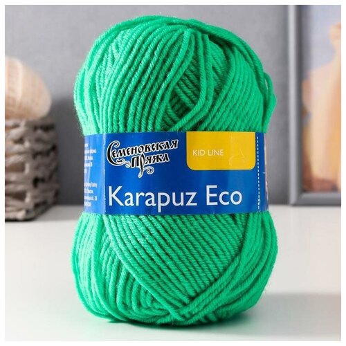 Пряжа Karapuz Eco (КарапузЭко) 90% акрил, 10% капрон 125м/50гр ярк. зел (47)