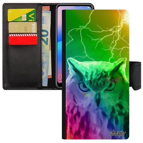 фото Противоударный чехол-книжка для мобильного // samsung galaxy a10 // "сова" сыч дизайн, utaupia, цветной