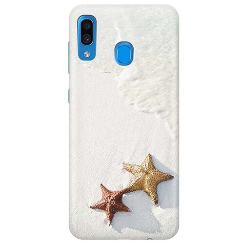 фото Ультратонкий силиконовый чехол-накладка для samsung galaxy a20 / a30 с принтом "две морские звезды" gosso
