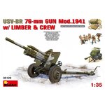 MiniArt Советская Пушка УСВ-БР 76-мм Обр. 1941г. с артиллерийским передком и расчетом, Сборная модель, 1/35 - изображение