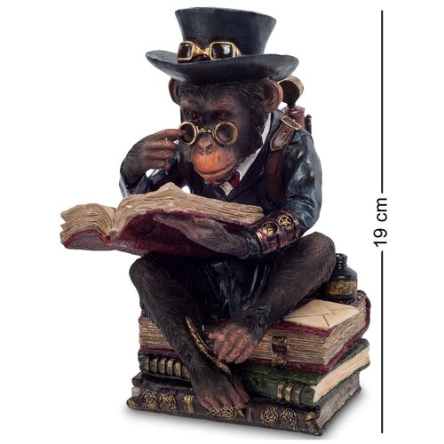 фото Статуэтка в стиле стимпанк обезьяна с книгой veronese
