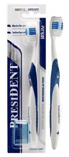Зубная щетка Президент Уайт, средней жесткости White (8030009749053)