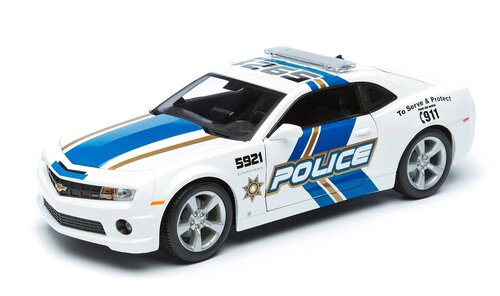 Машинка Maisto Chevrolet Camaro RS 2010 Police (31161) 1:18, 33 см, белый/синий