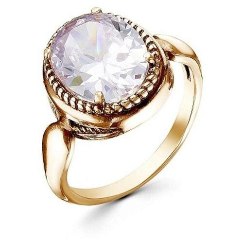 фото Кольцо "мален", позолота, цвет белый, 18,5 размер сима-ленд