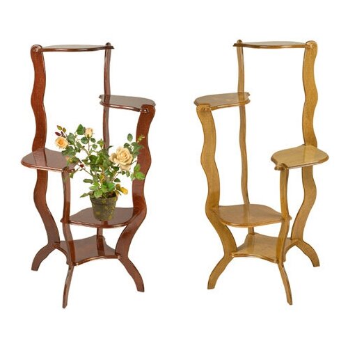 фото Деревянная подставка для цветов - д-4 цв. "красное дерево", габ. разм. 1200х700х700 mm, полка d-280 mm аква-сервис