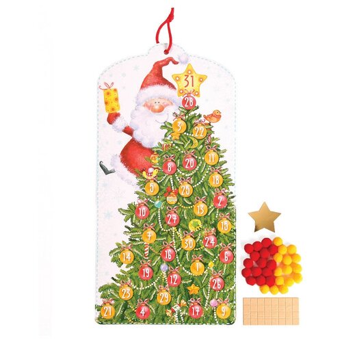 Набор для творчества Елка-календарь. Дед Мороз, 465x210 мм адвент календарь ёлка