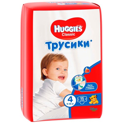 Подгузники Huggies Трусики-подгузники Huggies Classic 4 (9-14кг) 15 шт.