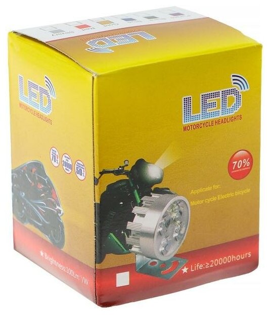 Фара cветодиодная для мототехники, 4 LED, IP65, 4.5 Вт, направленный свет - фотография № 2